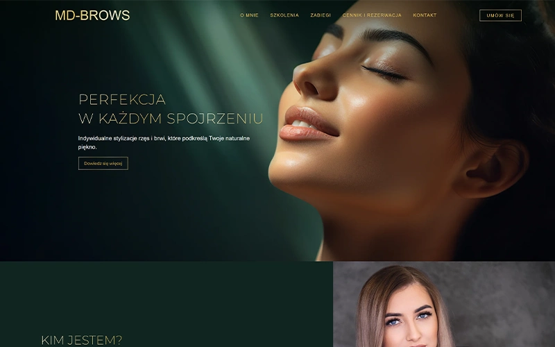 Realizacja strony internetowej – salon stylizacji brwi MD Brows