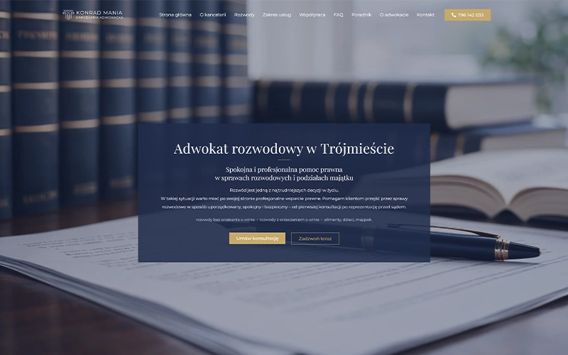 Realizacja landing page – kancelaria adwokacka