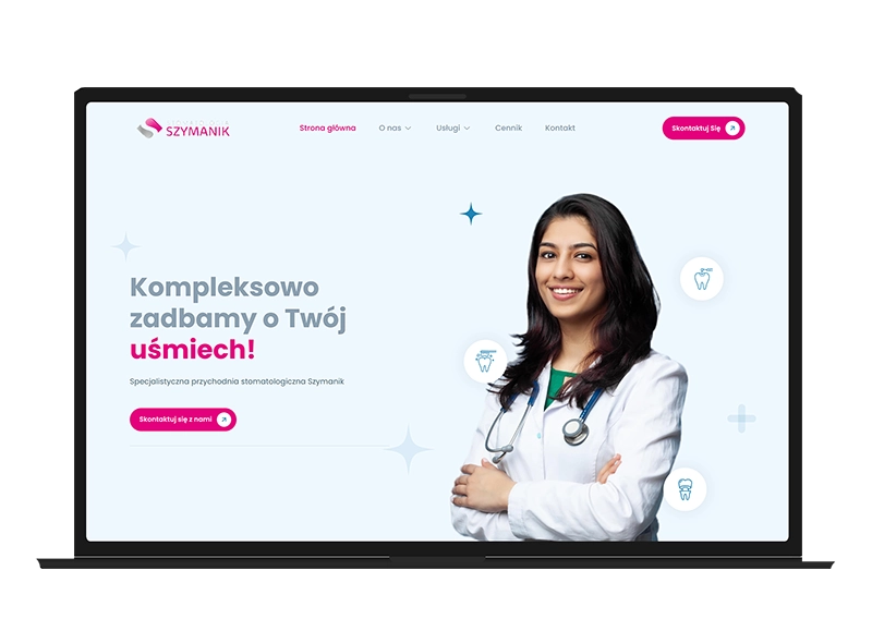 Realizacja Stomatologia Szymanik — strona dla specjalistycznej przychodni stomatologicznej