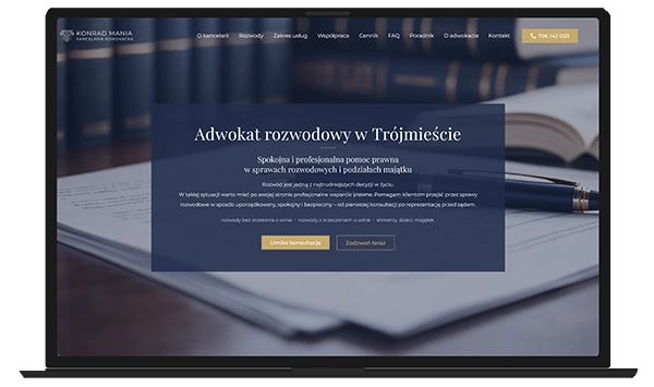 Strona internetowa dla kancelarii adwokackiej — Modern Creative