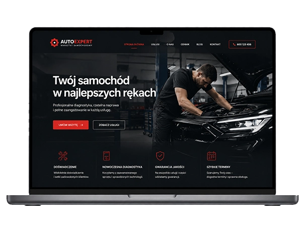 Strona internetowa dla warsztatu samochodowego — Modern Creative